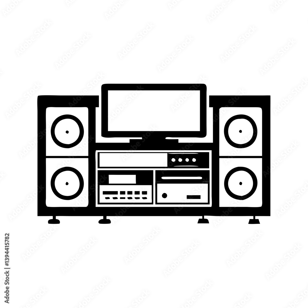 Obraz premium media unit icon, media unit line art - simple line art of media unit, perfect for media unit logos and icons