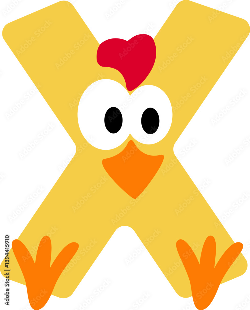Fototapeta premium Chick Letter Vector Element Alphabet Z