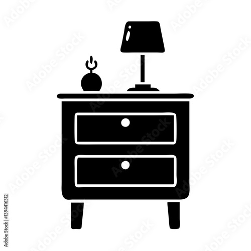 nightstand icon, nightstand line art - simple line art of nightstand, perfect for nightstand logos and icons
