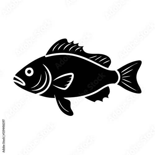 nile perch icon, nile perch line art - simple line art of nile perch, perfect for nile perch logos and icons