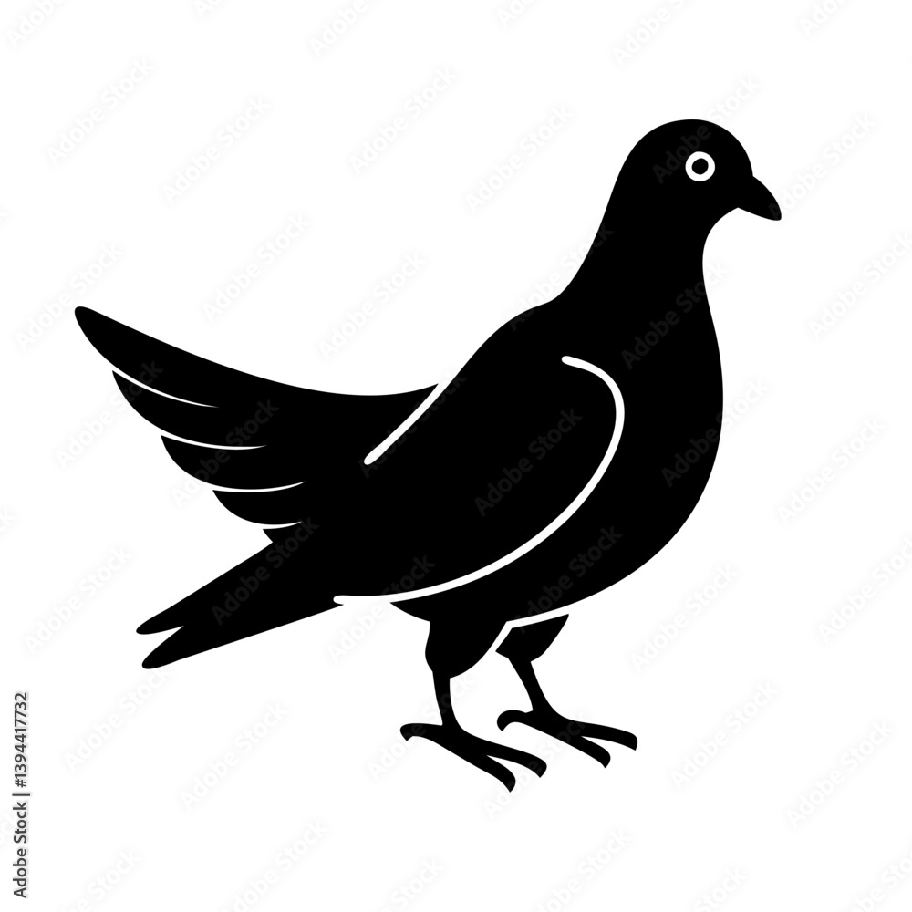 Obraz premium pigeon icon, pigeon line art - simple line art of pigeon, perfect for pigeon logos and icons