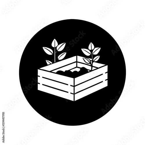 planter box icon, planter box line art - simple line art of planter box, perfect for planter box logos and icons