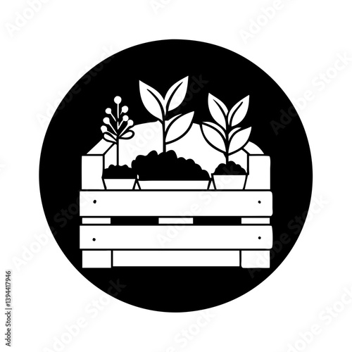 planter box icon, planter box line art - simple line art of planter box, perfect for planter box logos and icons