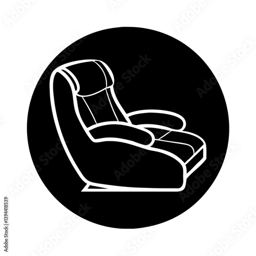recliner icon, recliner line art - simple line art of recliner, perfect for recliner logos and icons