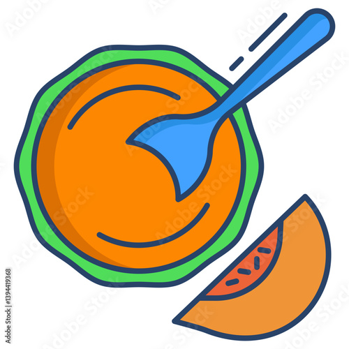 Linear color peach baby puree icon