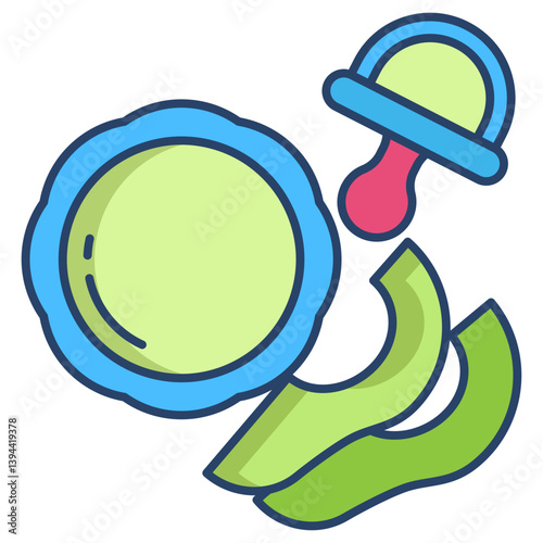 Linear color pear baby puree icon