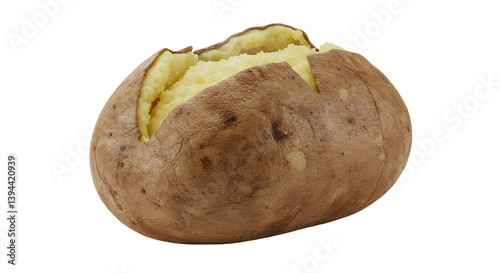 Freshly baked potato with butter steaming deliciously healthy comfort food