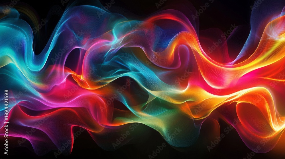 Obraz premium Vibrant Colorful Swirling Energy Flow Abstract Background