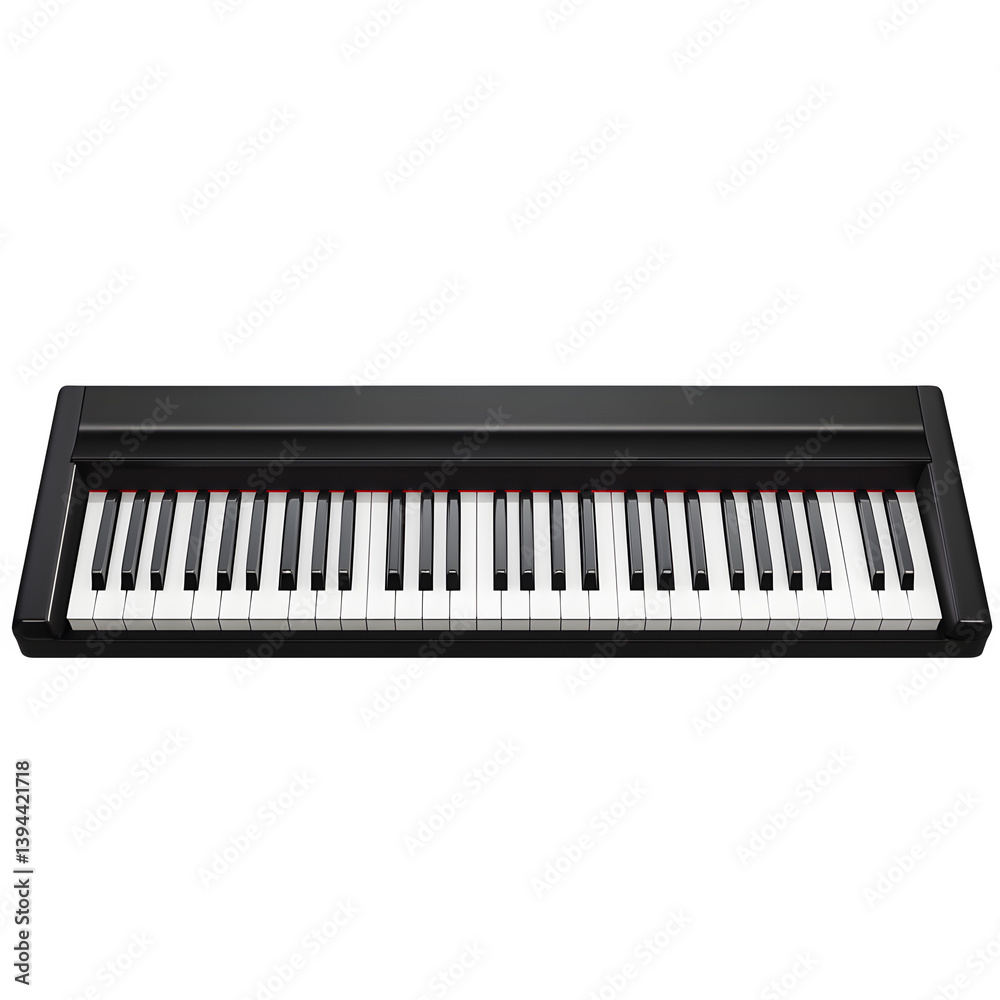 Digital piano with weighted keys isolated on white background Digital piano with weighted keys isolated on white background