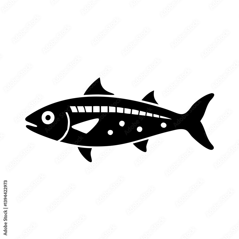 Fototapeta premium spanish mackerel icon, spanish mackerel line art - simple line art of spanish mackerel, perfect for spanish mackerel logos and icons