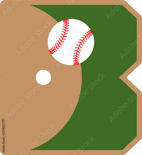 Baseball Court Field Letter Vector Element Alphabet B