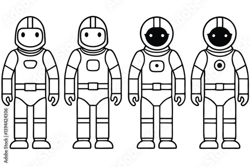 astronaut in spaces line art floating peacefully above the moon