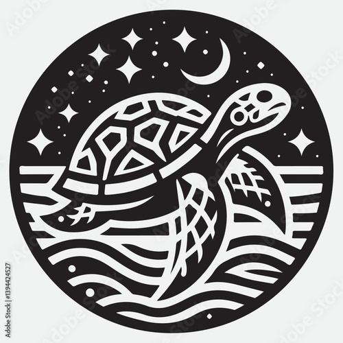 Turtle logo design template