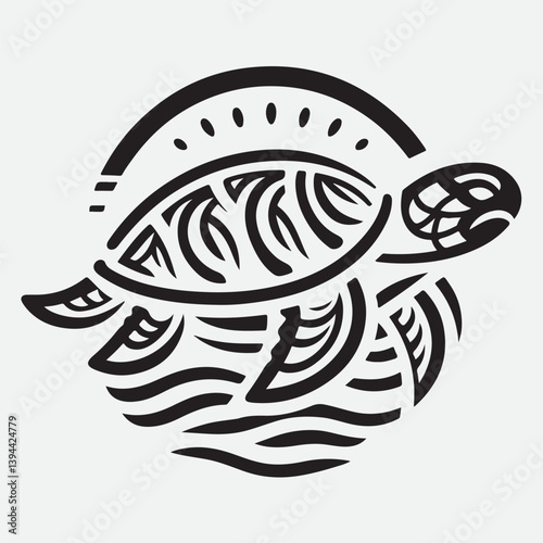 Turtle logo design template