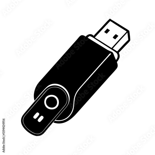 usb flash drive icon, usb flash drive line art - simple line art of usb flash drive, perfect for usb flash drive logos and icons