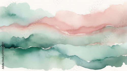 abstract watercolor background, passing clouds, barely-there forms watercolor, arranged asymmetrically