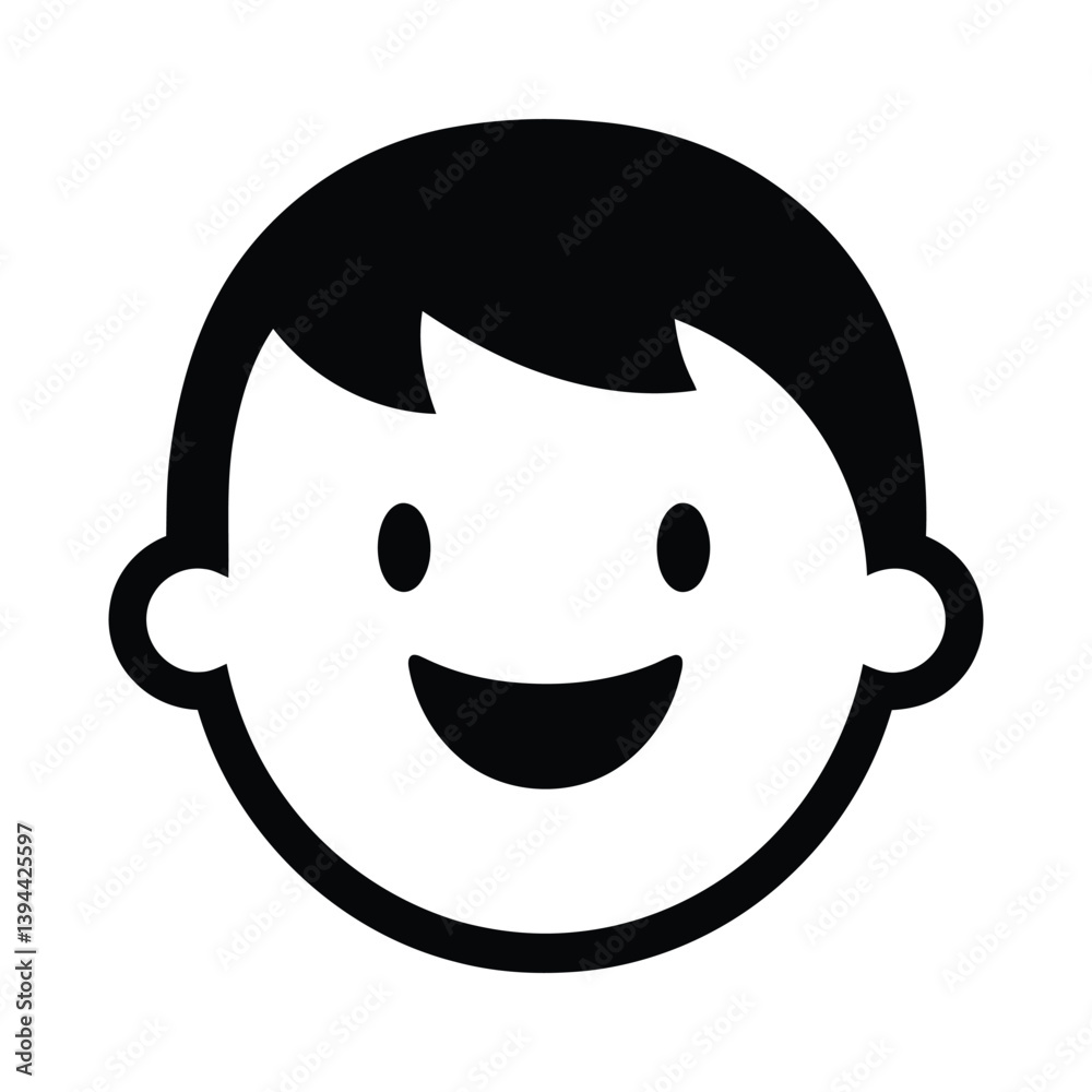 Funny laughing character vector black silhouette Funny laughing character vector black silhouette