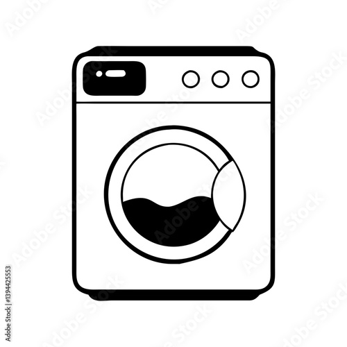 washing machine icon, washing machine line art - simple line art of washing machine, perfect for washing machine logos and icons