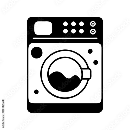 washing machine icon, washing machine line art - simple line art of washing machine, perfect for washing machine logos and icons