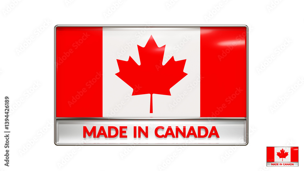 logo to highlight products made in Canada - 3D rendering - transparent background logo to highlight products made in Canada - 3D rendering - transparent background