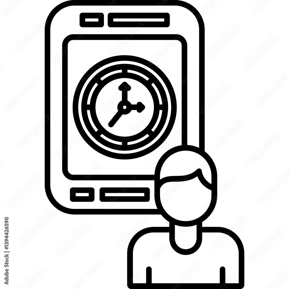 Fototapeta premium Screen-Free Hour Icon