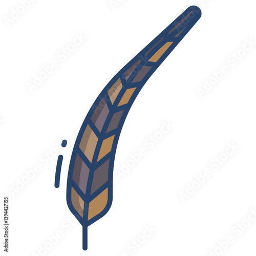 Linear color pheasant feathers icon