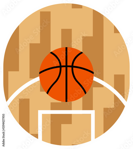 Basketball Court Field Letter Vector Element Alphabet O