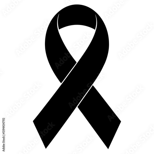 mourning ribbon icon. isolated on white background