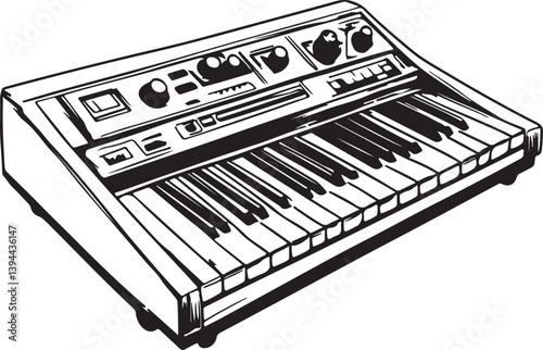 synthesizer isolated on white
