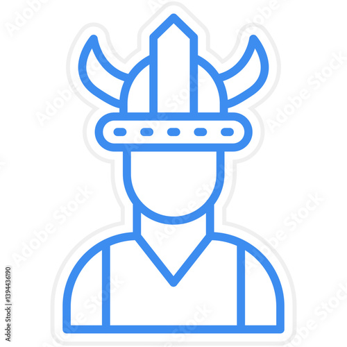 Viking Man Icon Style