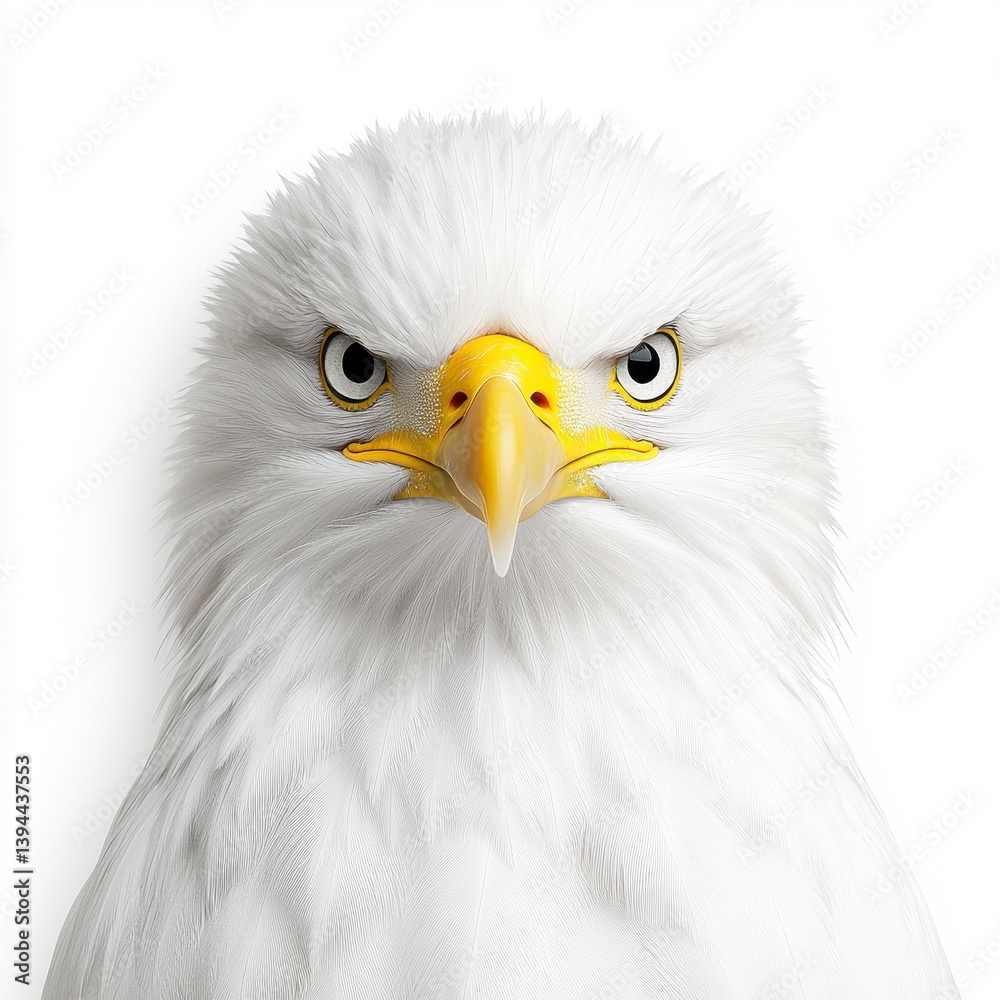 Obraz premium Intense Gaze of a Bald Eagle Close up Portrait, Generative AI.