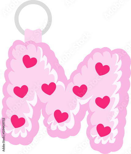 Key Chain Love Letter Vector Element Alphabet M