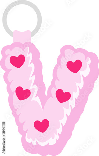 Key Chain Love Letter Vector Element Alphabet V