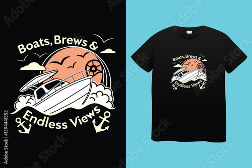 East Dock yachting company sailing team cute vintage vector print for children kid boy marine wear tee shirt