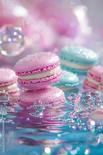   A pink and blue macaroni and cheese casserole