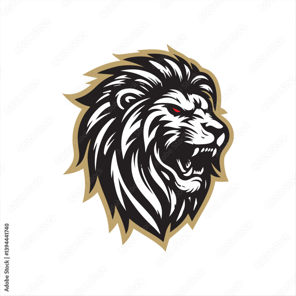 Fototapeta premium WFierce Roaring Lion Head – Bold Mascot Style Vector Illustrationeb