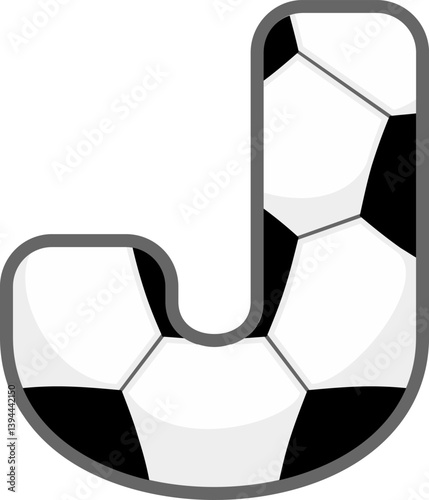 Soccer Ball Letter Vector Element Alphabet J
