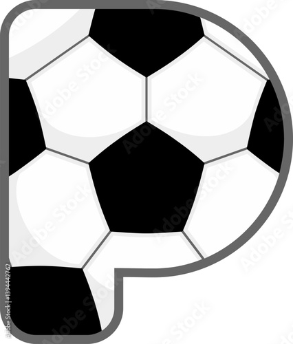 Soccer Ball Letter Vector Element Alphabet P