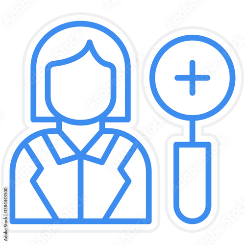 Dermatologist Female Icon Style