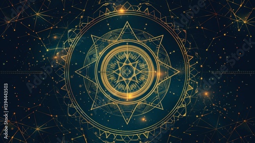 Abstract Zen vector with balanced geometric patterns.