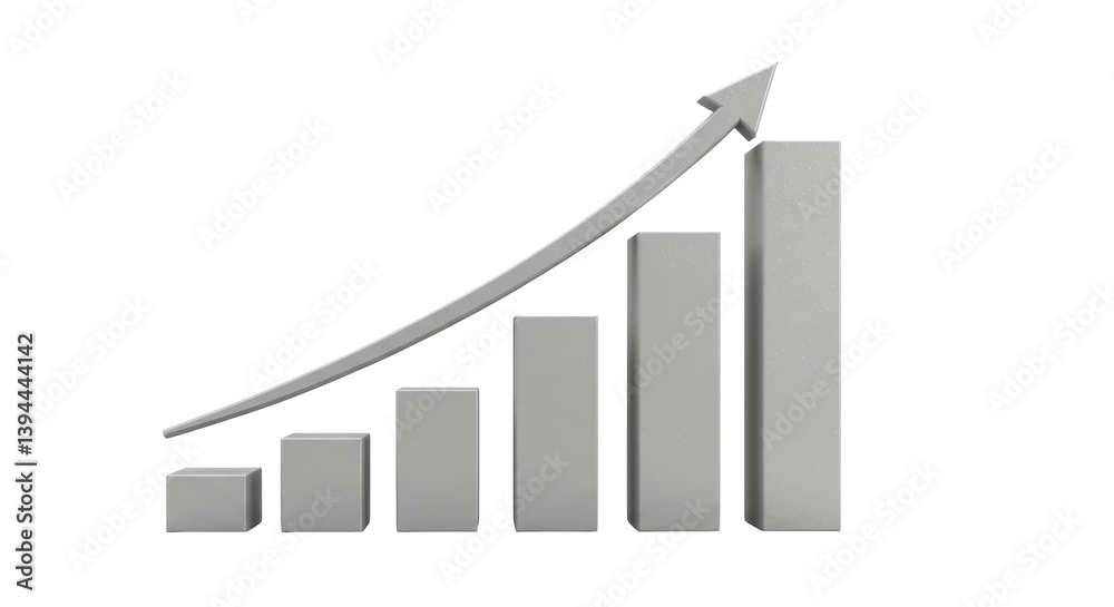 Isolated Bar Graph with Arrow Isolated Bar Graph with Arrow