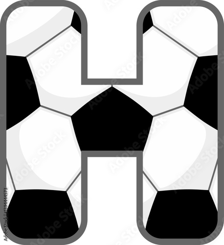 Soccer Ball Letter Vector Element Alphabet H