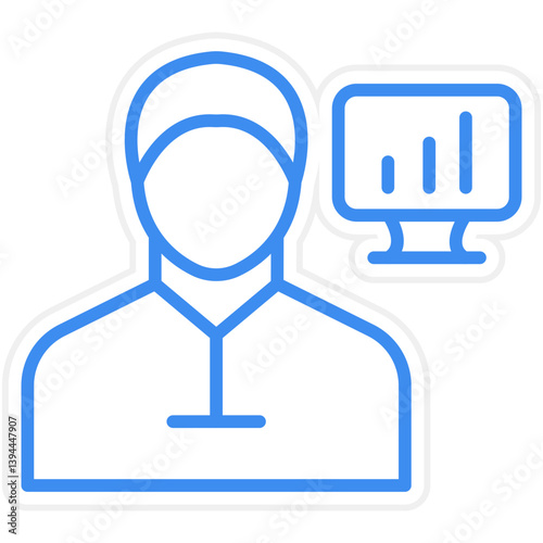 Data Scientist Male Icon Style