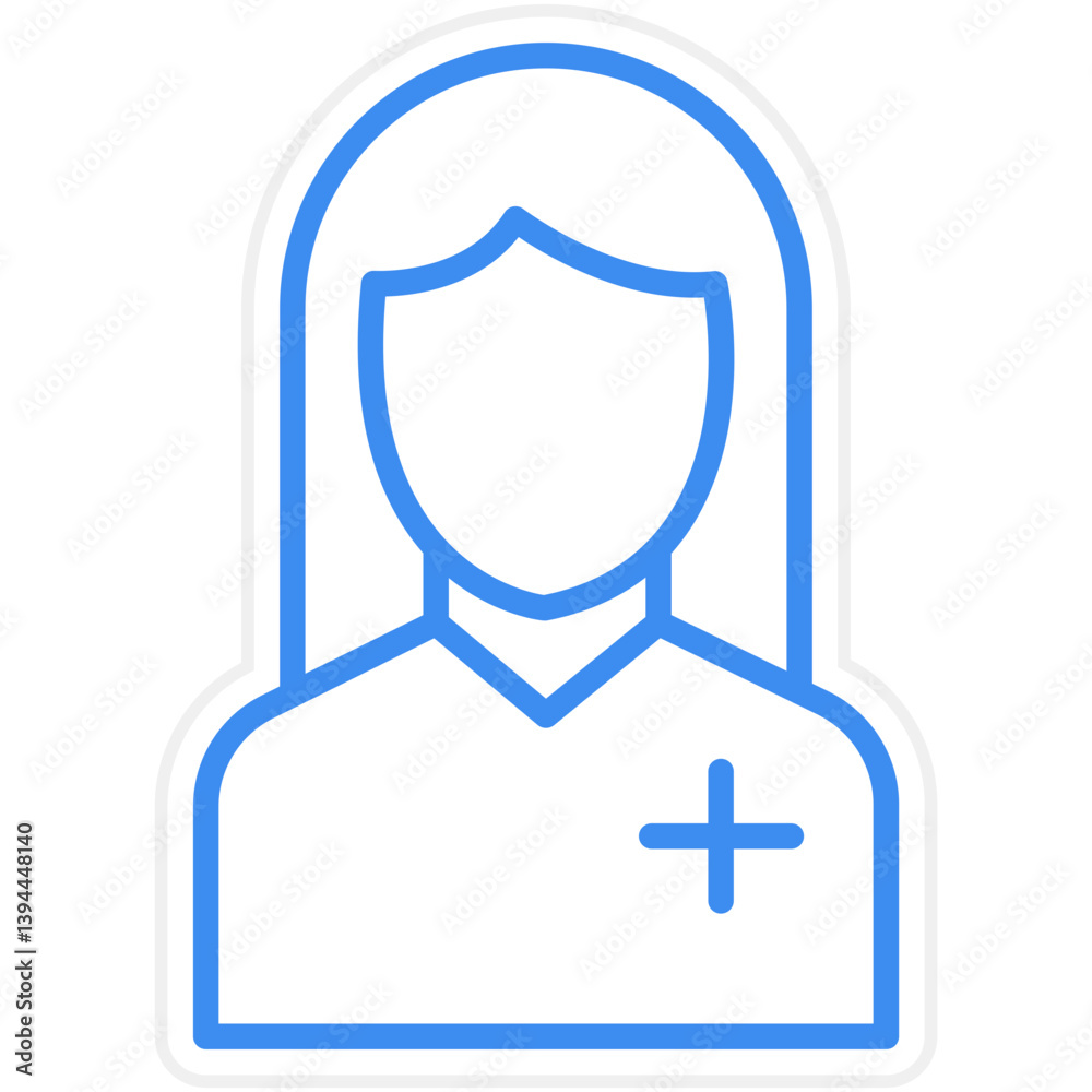 Nurse Female Icon Style