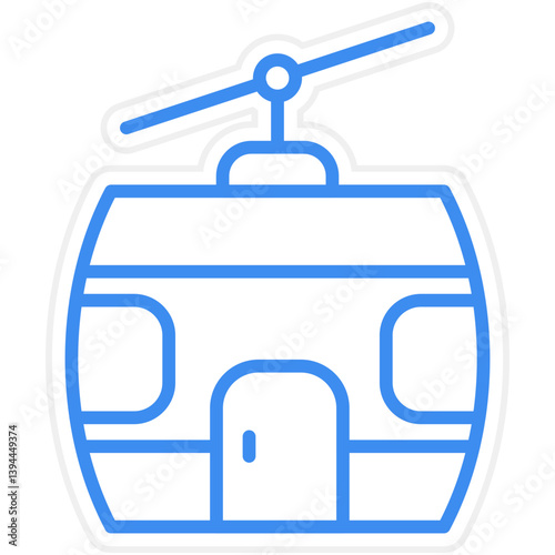 Cable Car Cabin Icon Style