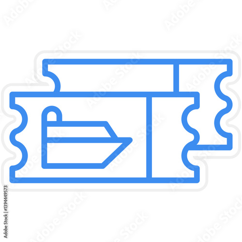 Cruise Ticket Icon Style