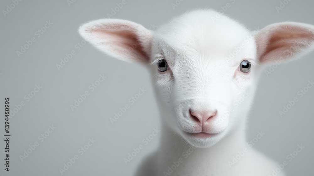 Fototapeta premium Innocent, fluffy lamb portrait