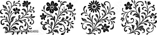 Set of floral ornaments