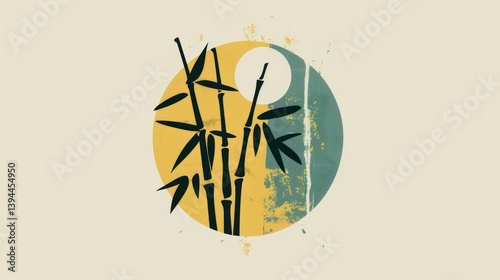 Wallpaper Mural Simple Zen icon with bamboo and peaceful nature elements. Torontodigital.ca