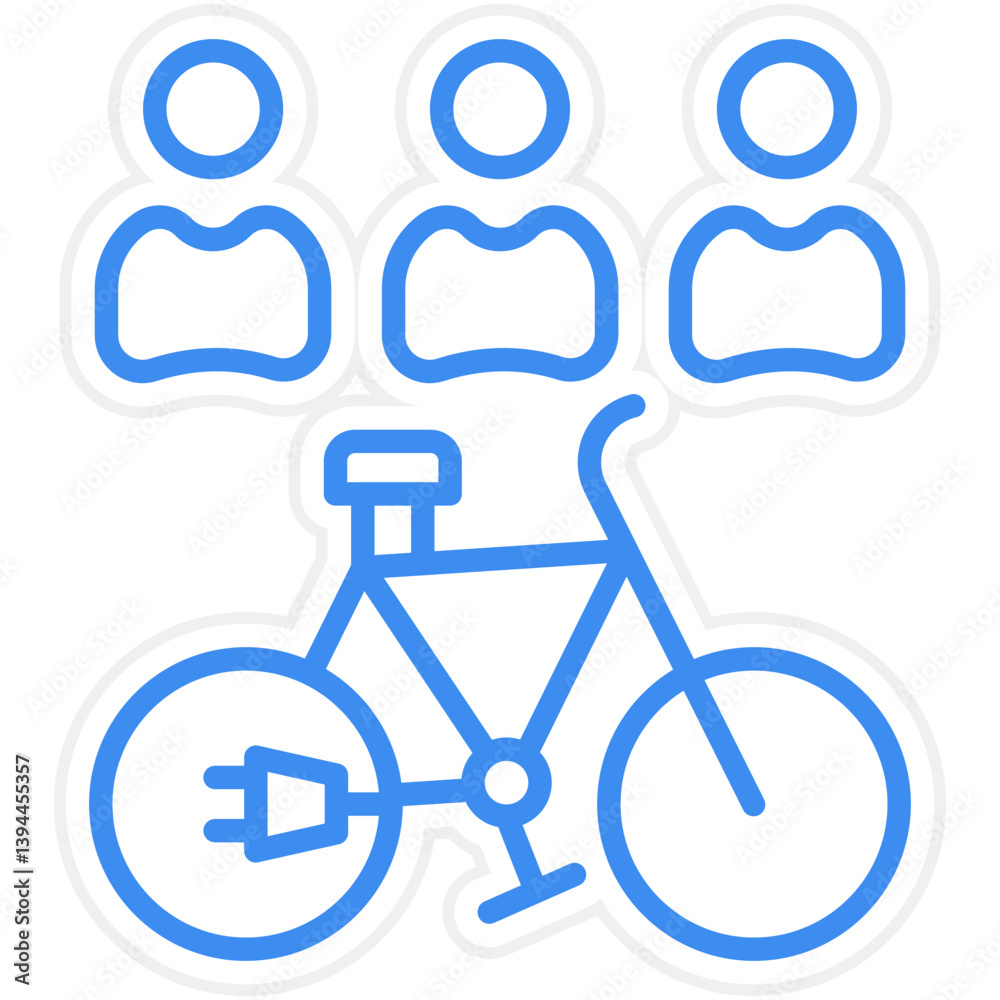 Electric Bike Share Icon Style Electric Bike Share Icon Style